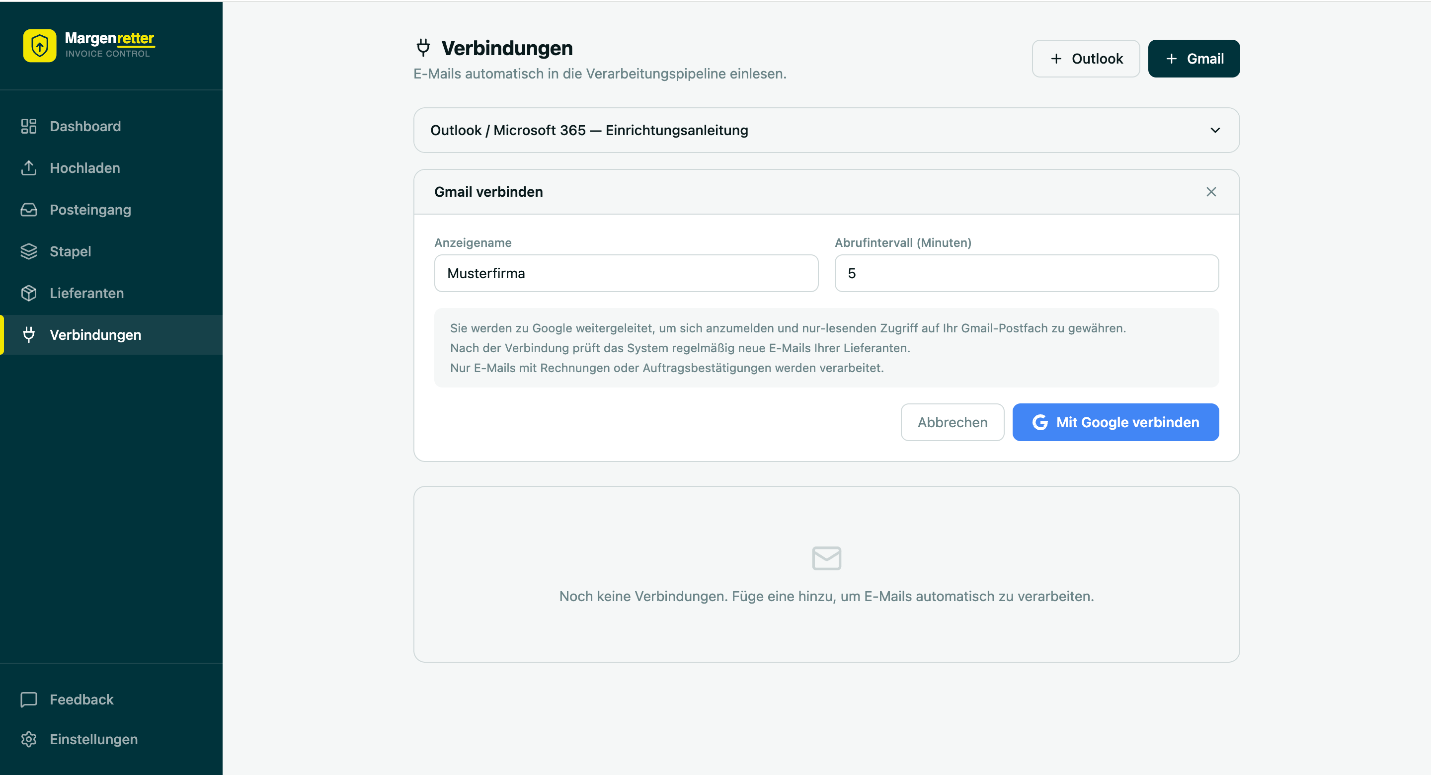 Margenretter Email Connector