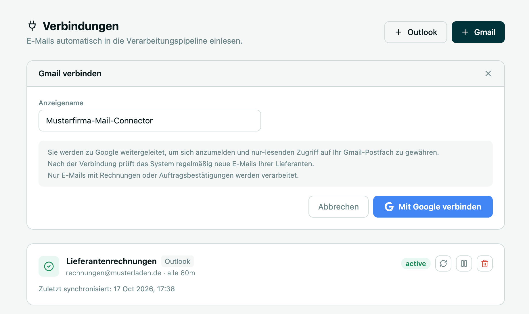 Margenretter E-Mail-Anbindung